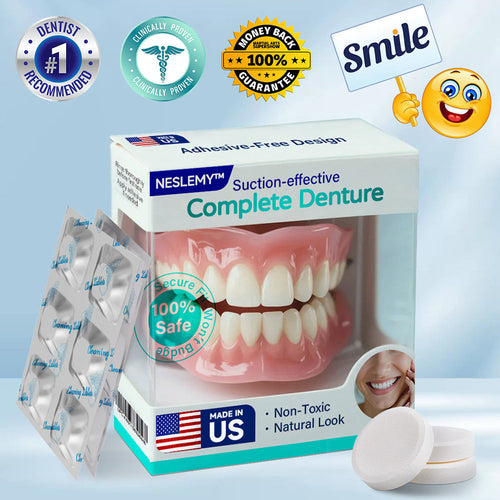 ✅ Made and Shipped from the US | Suction-fit Complete Denture🍀